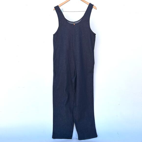 Merna Maita Denim Jumpsuit Tank Dark Wash Indigo Medium Jean One Piece - Picture 4 of 10